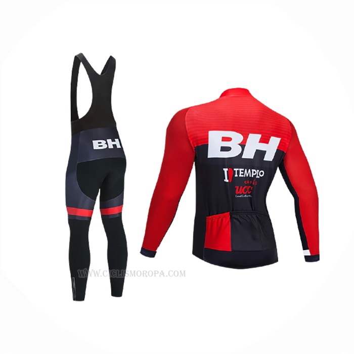 2021 Ropa Ciclismo BH Templo Rojo Negro Mangas Largas y Culotte Lunga
